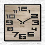 Square clock with large numbers - Noir Number