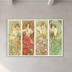 Painting on wood - Alphonse Mucha - The Flowers