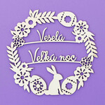 Drevený veľkonočný veniec na dvere 