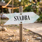 Drevené svadobné označenie - Šípka Svadba