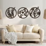 Tablou rotund 3 piese - Flori