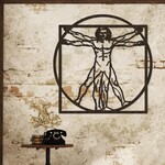 Tablou din lemn de Leonardo da Vinci - Omul Vitruvian