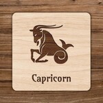Suport de pahar din lemn - Zodia Capricorn