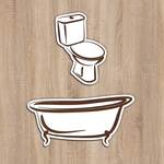 Drevené označenie dverí WC + Kúpeľňa 