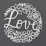 Coroniță decorativă din lemn pentru ușă - Love