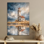 Tablou din lemn cu aspect pictat - Lumina farului