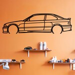 Minimalistický drevený obraz - BMW e36