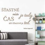 Dřevěný citát na stěnu o štěstí