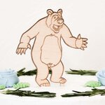Dřevěná postavička na dort - Máša a medvěd