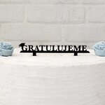 Dřevěný nápis na dort - gratulujeme pro studenta