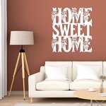 Drevená 3D nálepka na stenu - Home Sweet Home 