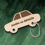 Drevená kľúčenka - Jazdím na benzín