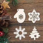 Ornamente de Crăciun din lemn pentru brad - Set 4 tipuri a câte 5 bucăți (20 bucăți)