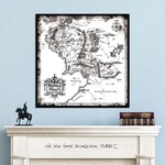 Dřevěný obraz Pán prstenů - Mapa Středozemě