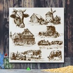 Tablou din lemn pentru perete - Peisaj rural