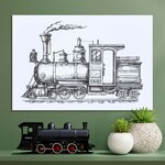 Tablou vintage din lemn - Locomotiva 