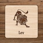 Pivní podtacek ze dřeva - Znamení Lev