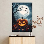 Tablou din lemn - Dovleac de Halloween