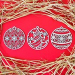 Vánoční koule - Set 3 druhy po 2 ks (6ks)