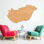 Korková mapa na stenu - Župy Maďarska