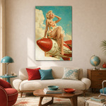 Retro wall art – Pin-up rocket