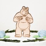 Drevená postavička na tortu - Máša a medveď 2