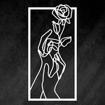 Minimalistický dřevěný obraz - Růže