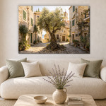 Vintage wooden picture - Courtyard of the old town