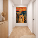 Art wooden painting - Cat Scream