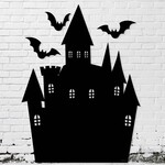 Halloweenská dekorácia na stenu - Strašidelný hrad
