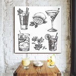 Lacný drevený obraz do kuchyne - Drinky 