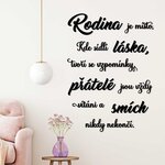 Samolepicí citát o rodině, lásce a přátelství ze dřeva