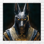 Tablou din lemn - Zeul egiptean Anubis