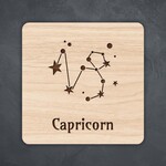Suport de pahar din lemn - Semnul Capricorn