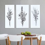Tablou din lemn 3 piese pentru living - Flori 