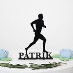 Dřevěný zápich na dort se jménem - Běžec muž