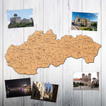 Korková mapa Slovenska - Okresné a krajské mestá
