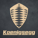 Dřevěné 3D logo a nápis - Koenigsegg