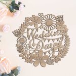 Decorațiune pentru nuntă - Coroniță din lemn Wedding day