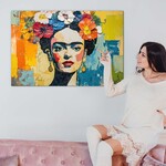 Drevený obraz - Frida Kahlo vo farbách