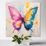 Tablou colorat pe lemn - Fluture