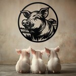 Tablou decupat din lemn - Purcelușul fericit