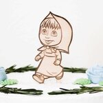 Dřevěná figurka na dort - Máša a medvěd