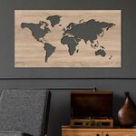 Harta lumii din lemn - Decorațiune