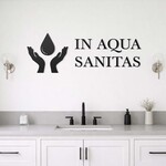 Citat din lemn pentru perete - In aqua sanitas