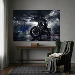Motorcycle painting on wood - Night Rider