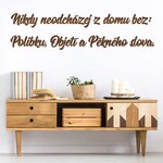 Dřevěný citát o domově - nálepka na zeď