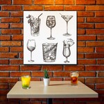 Dřevěný obraz do baru - Letní drinky
