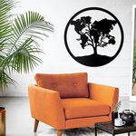 Wooden Wall Art - World Map in a Tree