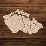 Dřevěné PUZZLE - Mapa okresů Česka